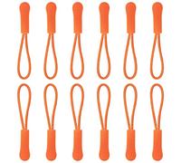 12pcs Zipper Pulls,Zip Tags Cord Pulls Zip Puller Replacement,Fix a Zipper Fix Zip Puller,Black Zipper Pull Replacement for Backpacks,Tents,Trolley Cases,Traveling Cases,and Jackets,Zip Repair,Orange
