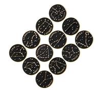 12pcs Zodiac Lapel Pin Decorative Brooch Black Alloy | Delicate Black Enamel Finish, Alloy Build, Easy to Carry, Won't Deform or Fade, for Everyday Styling