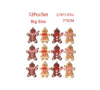 (12PcsBrown) 61112pcs Man Gingerbread Christmas Tree Decoration Pendant Xmas Year New Gift