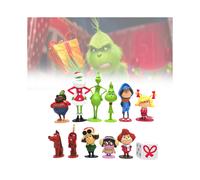 12pics The Grinch Plastic Model Toy Doll Cake Desktop Decoration Collection Gift