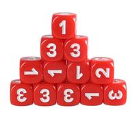 12Pieces Dices Set 13mm Solid Game Dices Set With Large Number 6 Sided Acrylic Educational Rounded Corner Teaching