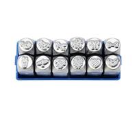 12Pieces Metal Chisels Set Professional Jewelry Making Tool Carving Pattern Carving Steel Texture for Jewelry Steel Stamps