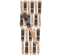 12PK 1 inch Flat Brush Premium Wall/Trim House Paint Brush Set Great for Professional Painter and Home Owners Painting Brushes for Cabinet Decks Fences Interior Exterior & Commercial Paintbrush.
