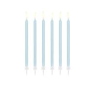 12Pk 14Cm Plain Light Blue Birthday Candles