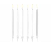 12Pk 14Cm Plain White Birthday Candles