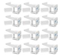 12PK Child Safety Cupboard Locks, No Drilling or Tools Needed, Strong Adhesive Easy Install Baby Proof Safety Cabinet Locks Inside for Children Drawer Kitchen Closet Latches(White)