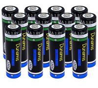 12pk Dunamis 1.2v AA 1300mAh NiMH Rechargeable Batteries - MEDIUM CAPACITY Suitable for most standard uses.(AA 1300mAh, 12 Pack)