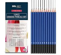 12pk Graded Pencils Set, Professional Drawing Pencils for Artists, 2B,3B, 4B, 5B, 6B, 8B, 5H, 4H, 3H, 2H, B & HB Pencil Pack, Different Grades Smooth Shading & Versatile Tones for Artist & Beginners