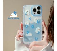 (?? ???????, 12pro(6.1)) Creative Duck Compatible with iPhone 14 Case, Apple 13 Pro Max Silicone 16 Protective Cover, 12 Transparent for 15/8P