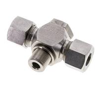 12S & G3/8'' Stainless Steel Tee Swivel Joint Cutting Fitting with Male Threads 400 bar ISO 8434-1