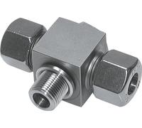 12S & M18x1.5 Stainless Steel Tee Swivel Joint Cutting Fitting with Male Threads 400 bar ISO 8434-1