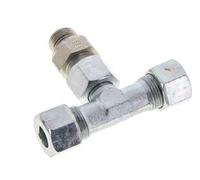 12S & M18x1.5 Zink plated Steel T-Shape Tee Cutting Fitting with Male Threads 630 bar Adjustable ISO 8434-1