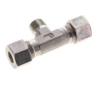 12S & R3/8'' Stainless Steel T-Shape Tee Compression Fitting with Male Threads 400 bar ISO 8434-1