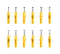 12Sets Heavy Duty M10x50mm Masonry Brick Wall Plugs and Concrete Screws for TV Bracket Aerial Satellite Fence Shelves
