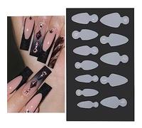 12Sheet Form French Sticker Full Cover False Nails Drawing Guide Stickers Extension Accessories