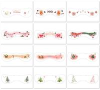 12sheets Christmas Face Stickers, Disposable Red Fresh And Waterproof Sweat Tattoo Stickers 4.8 * 15cm A01