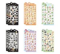 12Sheets Cute Animal 3D Puffy Stickers, Girls Toddlers Phone Case Laptop