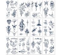 12sheets Herbal Juice Tattoo Sticker On Adult Arm Semi-Permanent Line Butterfly Simulation