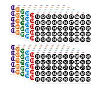 12Sheets Number Stickers 51-100,Self Adhesive Stick on Sticky Numbers Numbered Stickers Small Round,Colorful 1 inch Diameter Durable for Sorting,Organizing,Lockers Office,School Supplies,Storage Boxes
