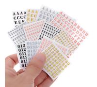 12Sheets Small Letter Stickers for Scrapbooking, 0.25-0.5cm Mini Alphabet Stickers Self-Adhesive Epoxy Number Letter Nail Stickers, Tiny Letters Stickers for Keyboard Manicure DIY Crafts (4Colors)