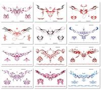 12sheets Succubus Tattoo Stickers For Sexy Private Parts, Lower Abdomen, Back, Chest, And Heart Designs.
