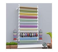 12Shelf Wall Display Rack for Ribbon Thread Wallpaper Cellophane Shawls Scarves Gift Wrap OrganizerIdeal for Craft Stores & Artisans