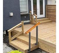 12Step WooOutdoor Railing for House Entrance & Front Porch 270° Angle 85cm Height Modern Iron Support