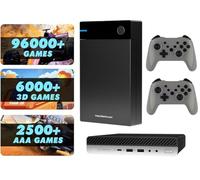 12TB Ryzen 5 Mini PC compatible with Retro Gaming 5In1, 16GB DDR4, VEGA11 GPU, R5 2400G, 86k, USB 3.1 / USB Type-C, with x2 Dual Shock Pro BT Wireless Controllers, for Win 7/8/10/11