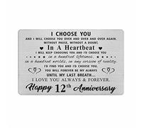 12th Anniversary Card Gifts for Him, Romantic Anniversary Wallet Cards Gifts for Husband Men