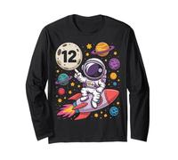 12th Birthday Astronaut Galaxy 12 Twelve Birthday Boy Kids Long Sleeve T-Shirt
