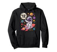 12th Birthday Astronaut Galaxy 12 Twelve Birthday Boy Kids Pullover Hoodie