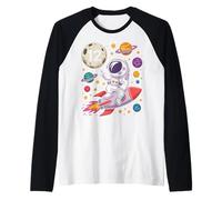 12th Birthday Astronaut Galaxy 12 Twelve Birthday Boy Kids Raglan Baseball Tee