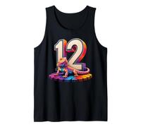 12th Birthday Bearded Dragon 12 Years Old Reptile Party Fun Tank Top
