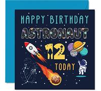 12th Birthday Card Boy - Space Astronaut Cosmos - Happy Birthday Card 12 Year Old Boy Girl, Girls Boys Cards, 145mm Greeting for Son Daughter Niece Nephew Grandson