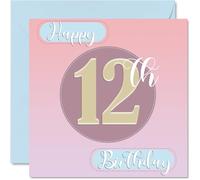 12th Birthday Cards for Girls - Sewing Stitch - Happy Birthday Card for 12 Year Old Girl Granddaughter Niece Daughter Cousin, 145mm Bday Greeting Cards