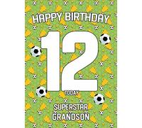 12th Birthday Football Card for Grandson