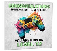 12th Birthday Gamer Birthday Card - 12 Year old twelve twelvth Gaming Happy Birthday Card Teenager Boys 145 x 145mm