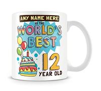12th Birthday Gift for Boys - Personalised Mug/Cup - Add Name- Worlds Best Design - Blue