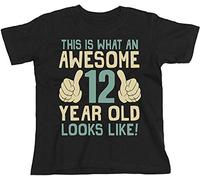 12th Birthday Gift - This is What an Awesome 12 Year Old Looks Like - Boys Girls Kids Organic T-Shirt (12/14 Years, Black)