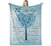 12th Birthday Gifts Blanket for Her,12 Year Old Girl Birthday Gifts Ideas from Parents Grandparents Sister for Teen Girl 50"X60"
