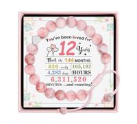 12th Birthday Gifts for Girls, Adjustable Birthday Beaded Bracelets