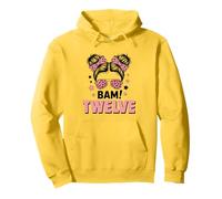 12th Birthday Girl Messy Bun Bäm! Twelve Years Old Pullover Hoodie