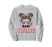 12th Birthday Girl Messy Bun Bäm! Twelve Years Old Sweatshirt