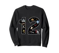12th Birthday Party Age 12 Year Old Birthday Squad Medieval Sweatshirt