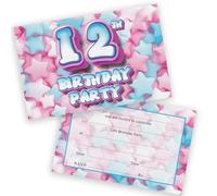 12th Birthday Party Invitations Kids - Sweet Marshmallow 20 Pack - Childrens Birthday Invitations for Boys/Girls A6 Bday Party Invites Invitation Cards with Folding Envelopes