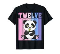 12th Birthday Party Panda Lover Twelve Years Old Boys Girls T-Shirt