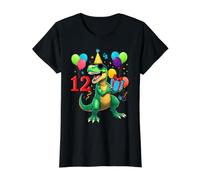 12th Birthday Shirt Boy Dinosaur Happy Bday T-Rex Party Kids Value Graphic T-Shirt