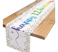 12th Birthday Table Decorations,Happy 12th Birthday Table Runners Colorful Confetti Dot Birthday Table Runners 12 Year Old Birthday Party Decorations for Boys Girls Kids 13x72 Inches