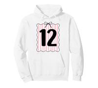 12th Birthday Twelve Years Old Cute Pink Coquette Bow Girl Pullover Hoodie