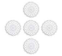12th Dolls House Miniature 5Pieces Lace Tablecloth Decor Accessory White